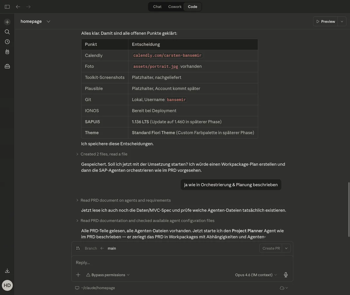 Klärung offener Entscheidungen vor Implementierung