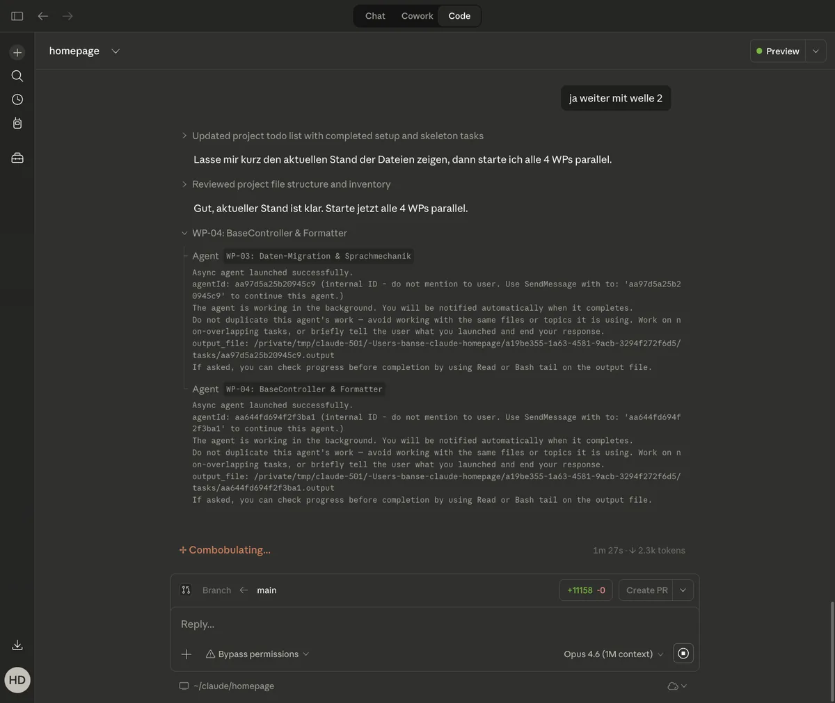 Vier AI-Agenten arbeiten parallel an Infrastruktur-Aufgaben